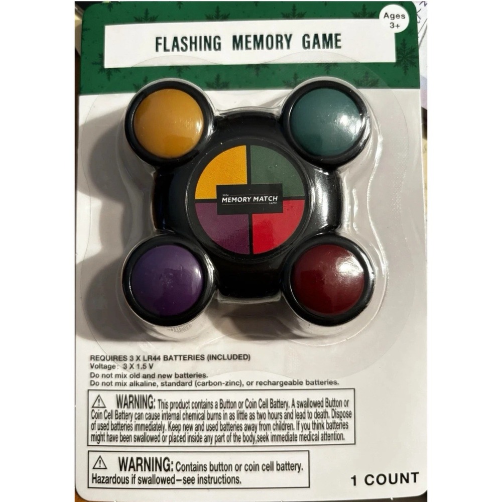 Memory Match Challenge Flashing Sequence Handheld Game Dexterity Mini Travel New